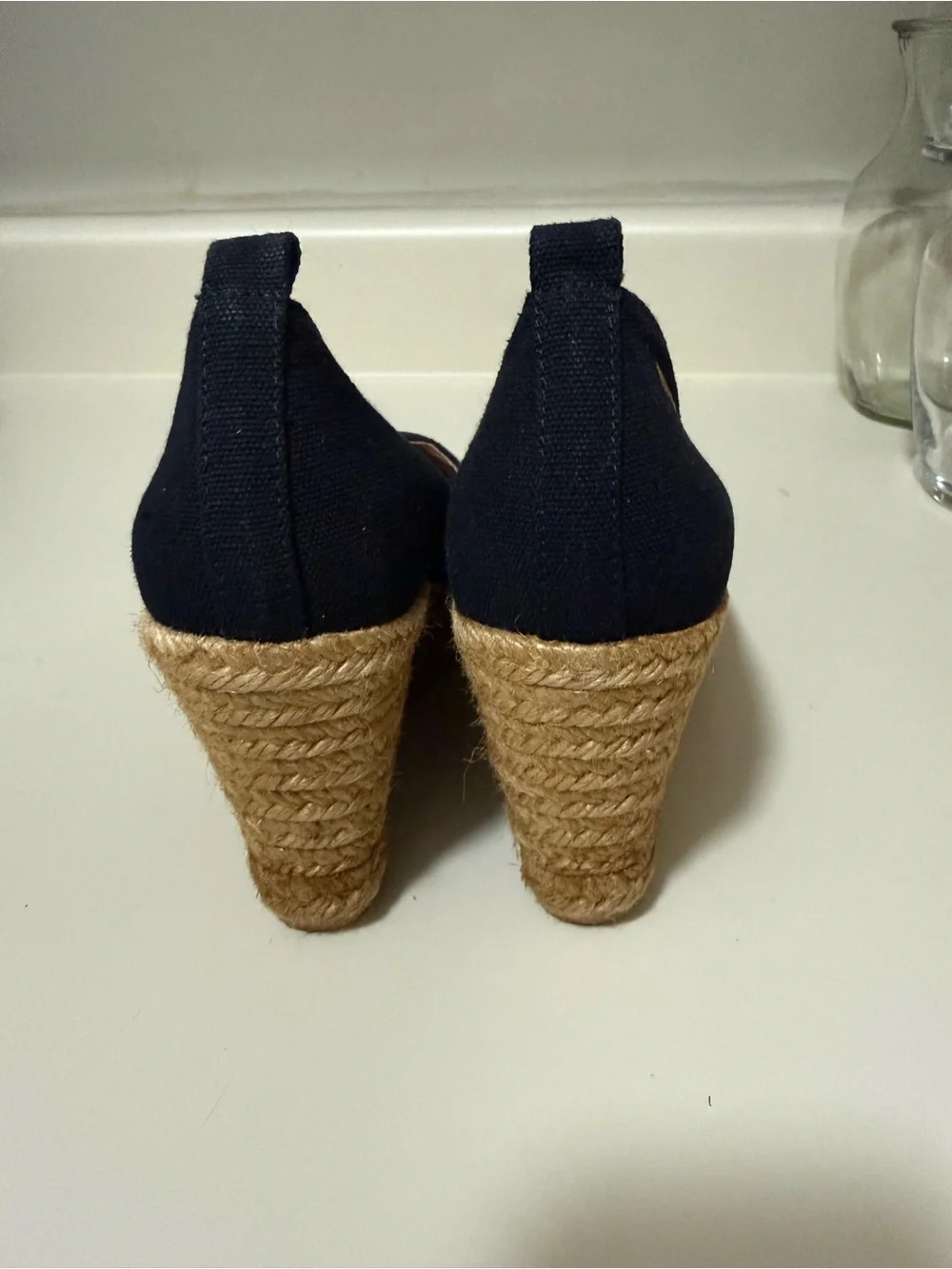 Viscata Black Espadrille Wedge Pumps for Women